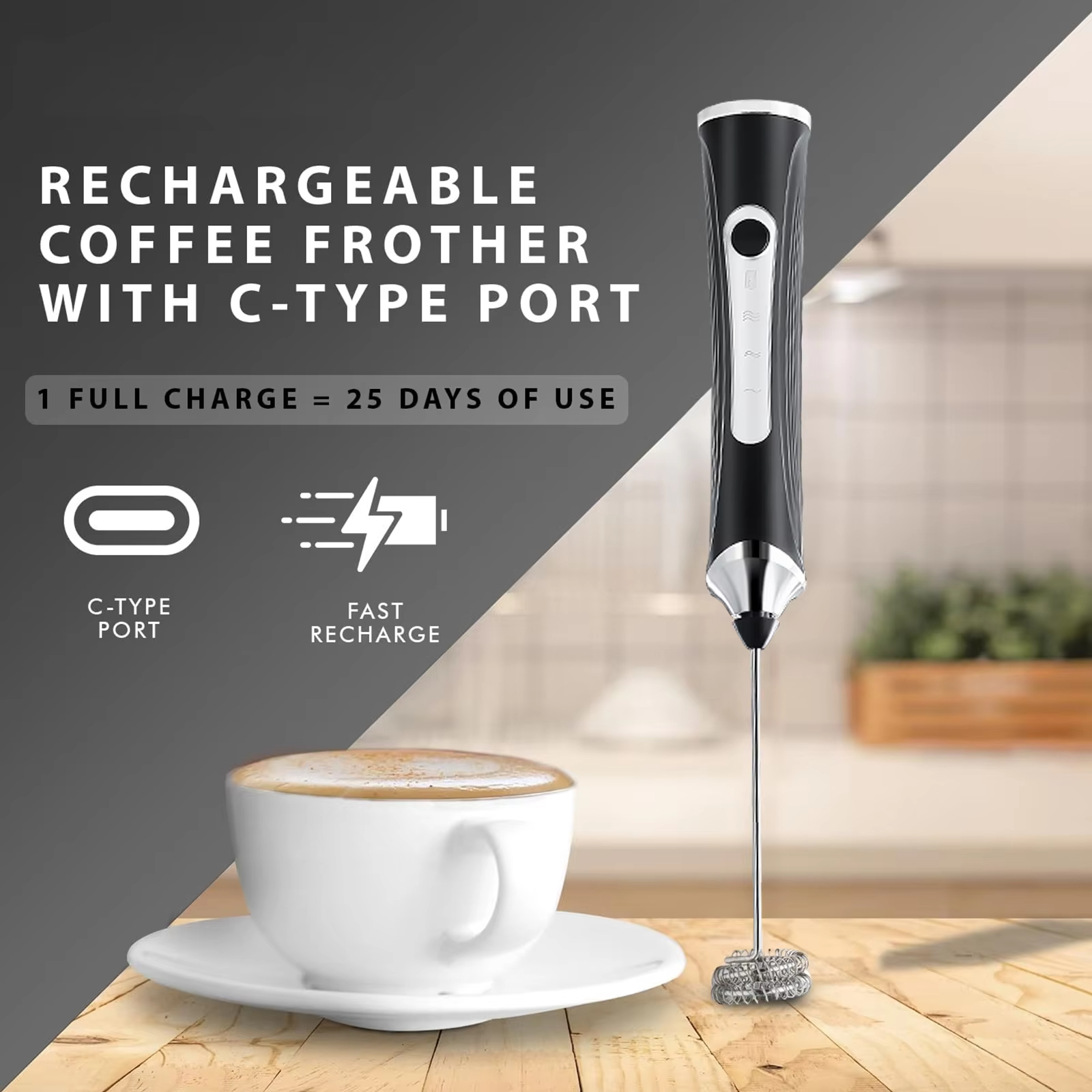Fondue Set Electric - Electric milk frother, milk coffee mixer,