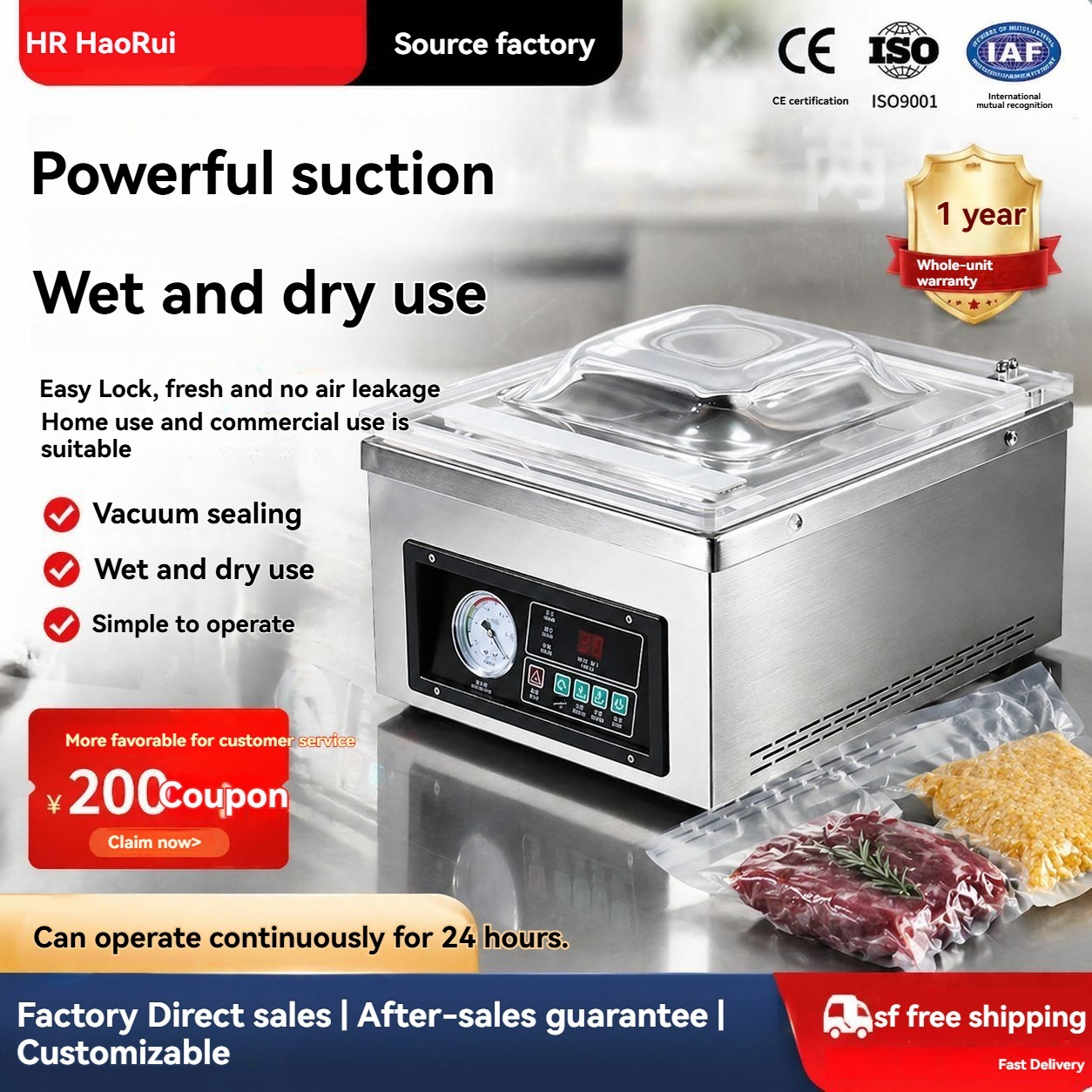 Kitchen Appliances Packages - Electric Single Chamber Desktop Vacuum Packaging