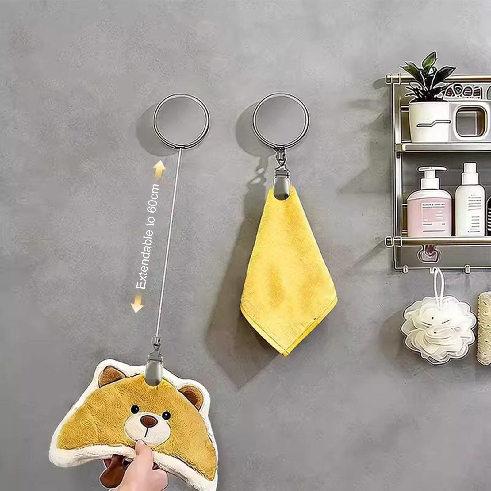 Kitchen Appliances Shelves - 1pcs Automatic Retractable Towel Rack Self-Adhesive
