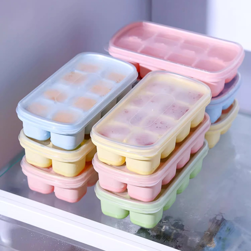 Kitchen Appliances Shelves - 8-Grid Ice Cube Trays Silicone Ice