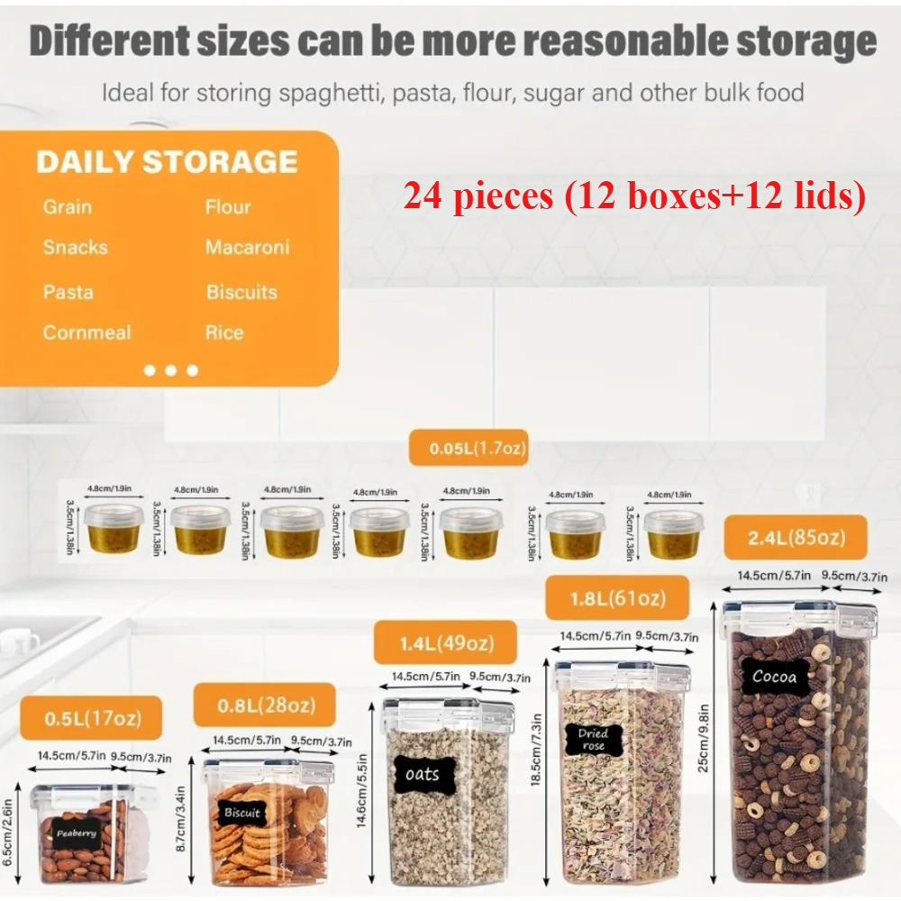 24Pcs Food Storage Containers  - Kitchen Appliances Brand review and price