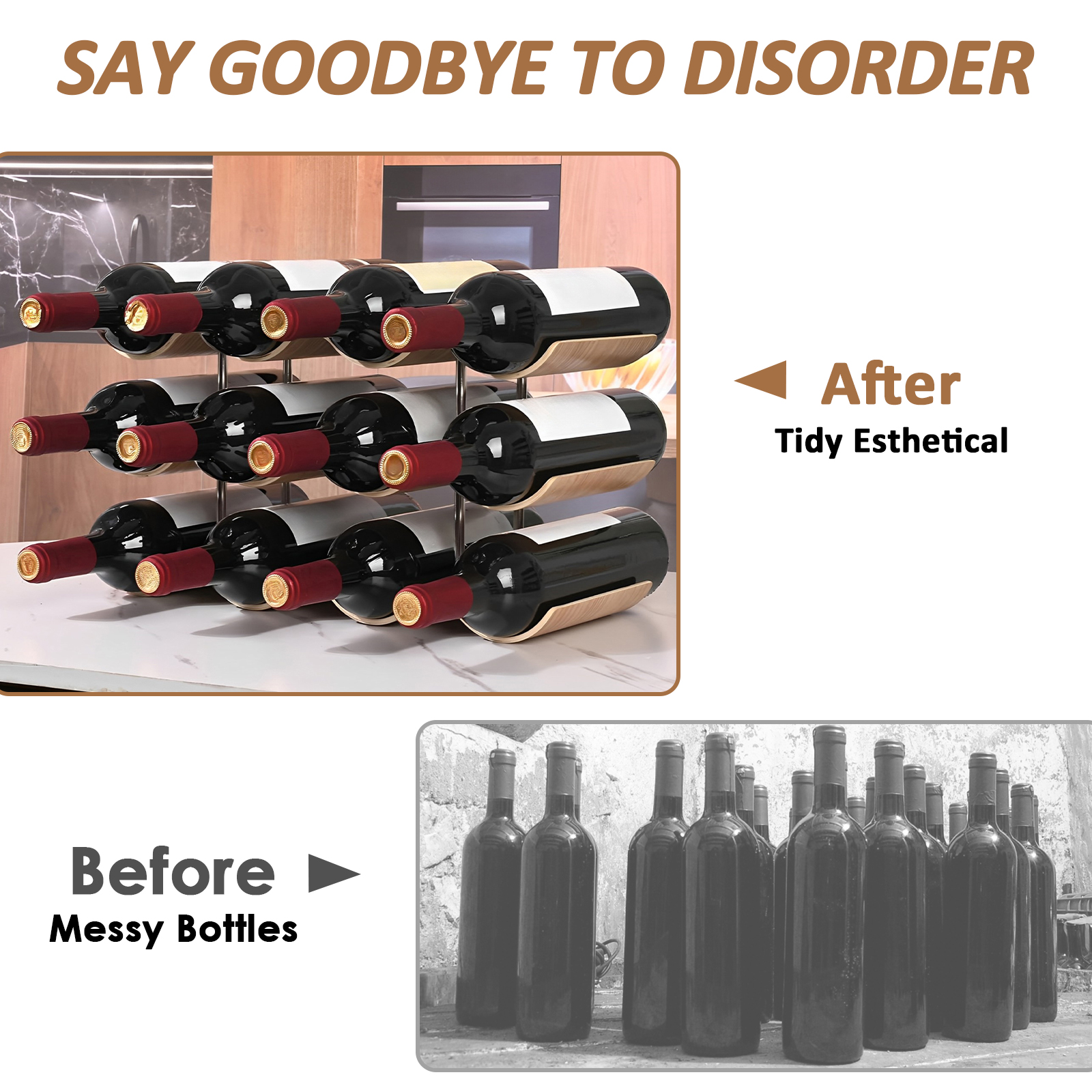 2/3-Tier Wooden Wine Rack Wavy - Kitchen Appliances Shelves review and price