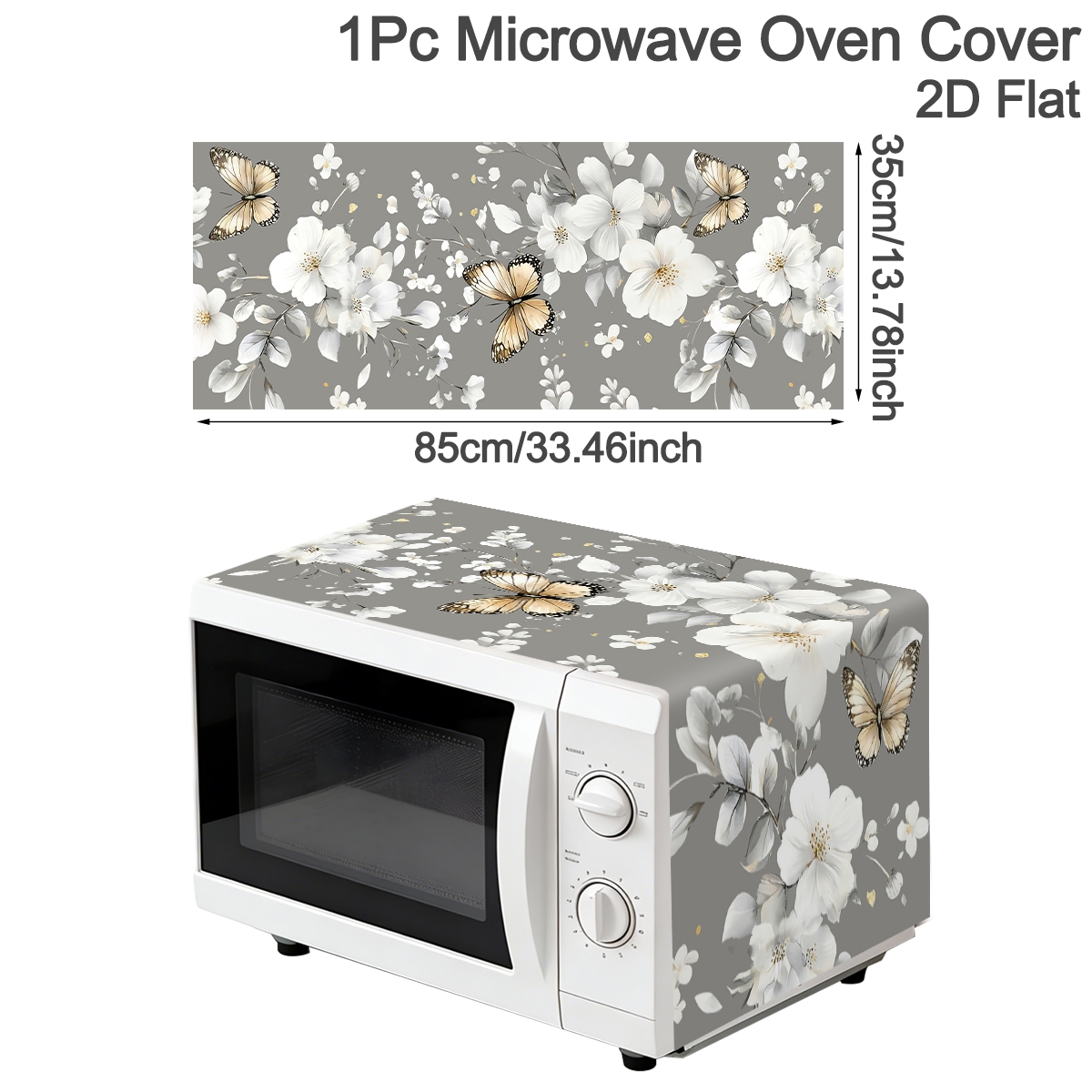 1pc  White Flower Microwave Du - Kitchen Appliances In White review and price