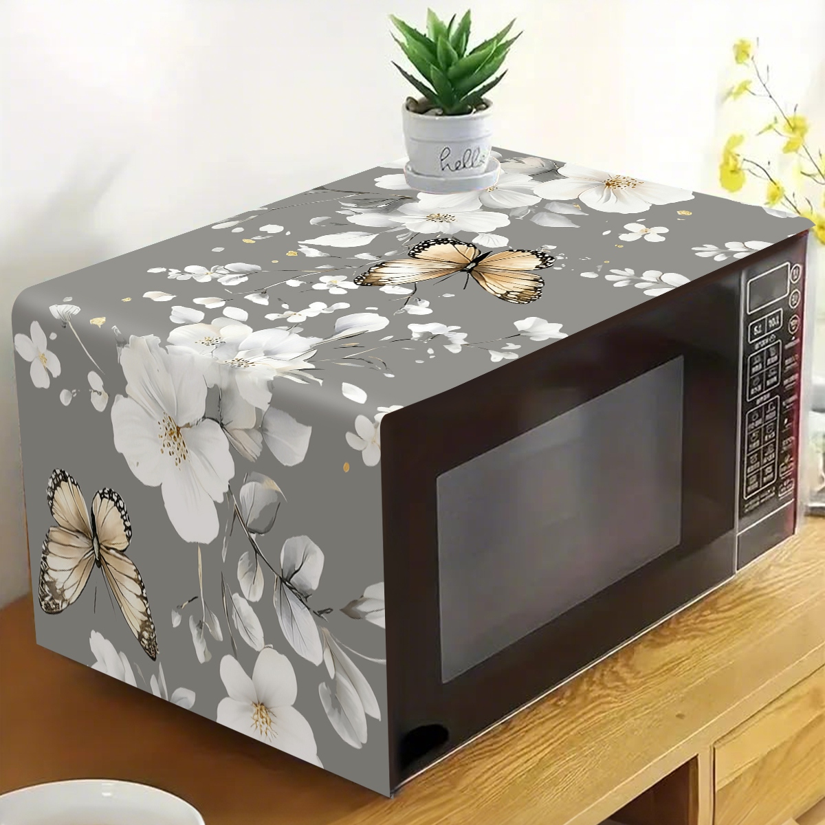 1pc  White Flower Microwave Du - Kitchen Appliances In White review and price