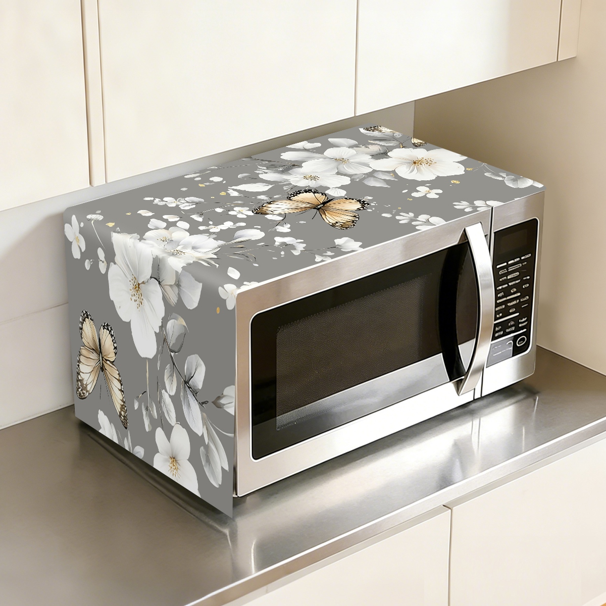 1pc  White Flower Microwave Du - Kitchen Appliances In White review and price