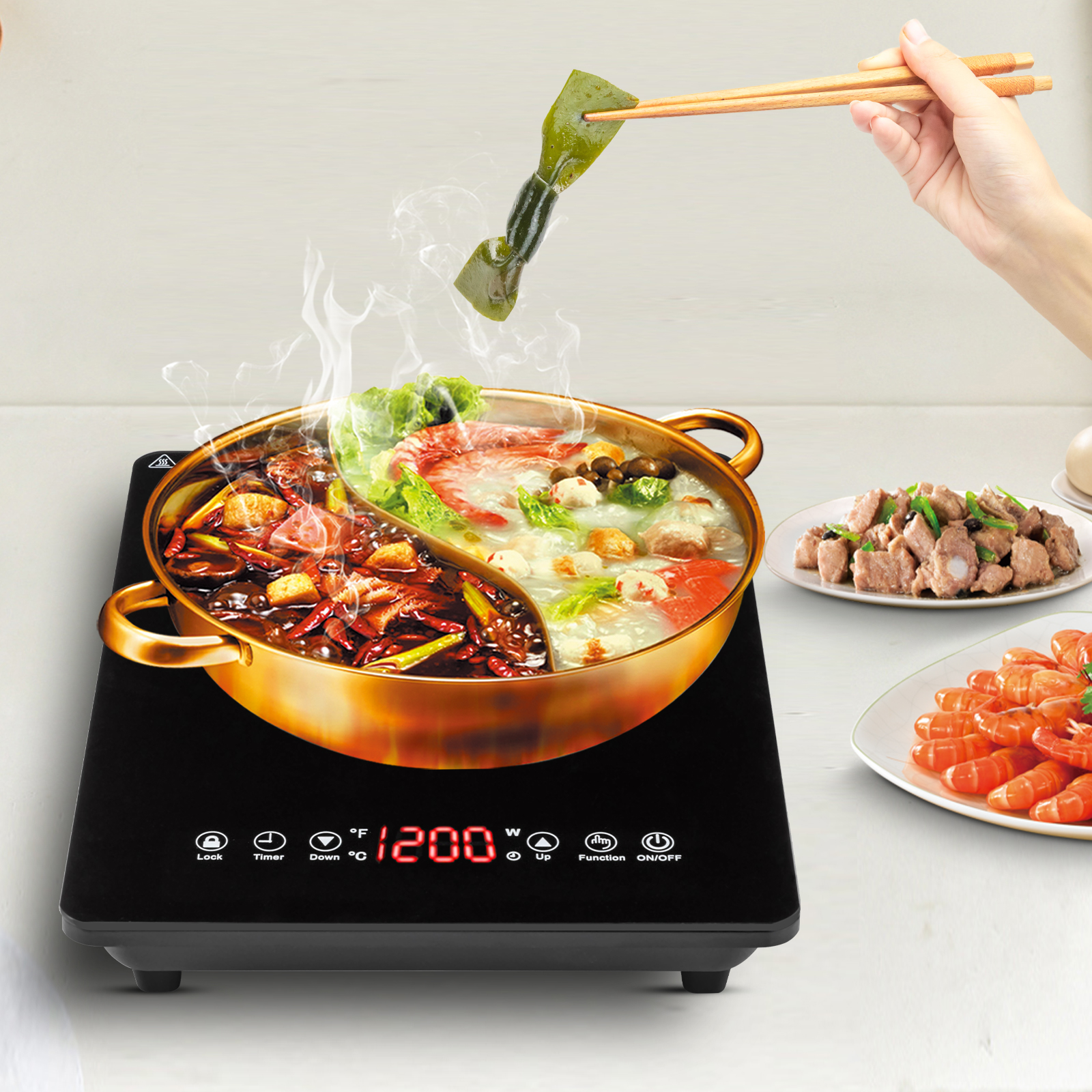 1800W Induction Cooktop Hot Pl - Induction Cooktop Portable review and price