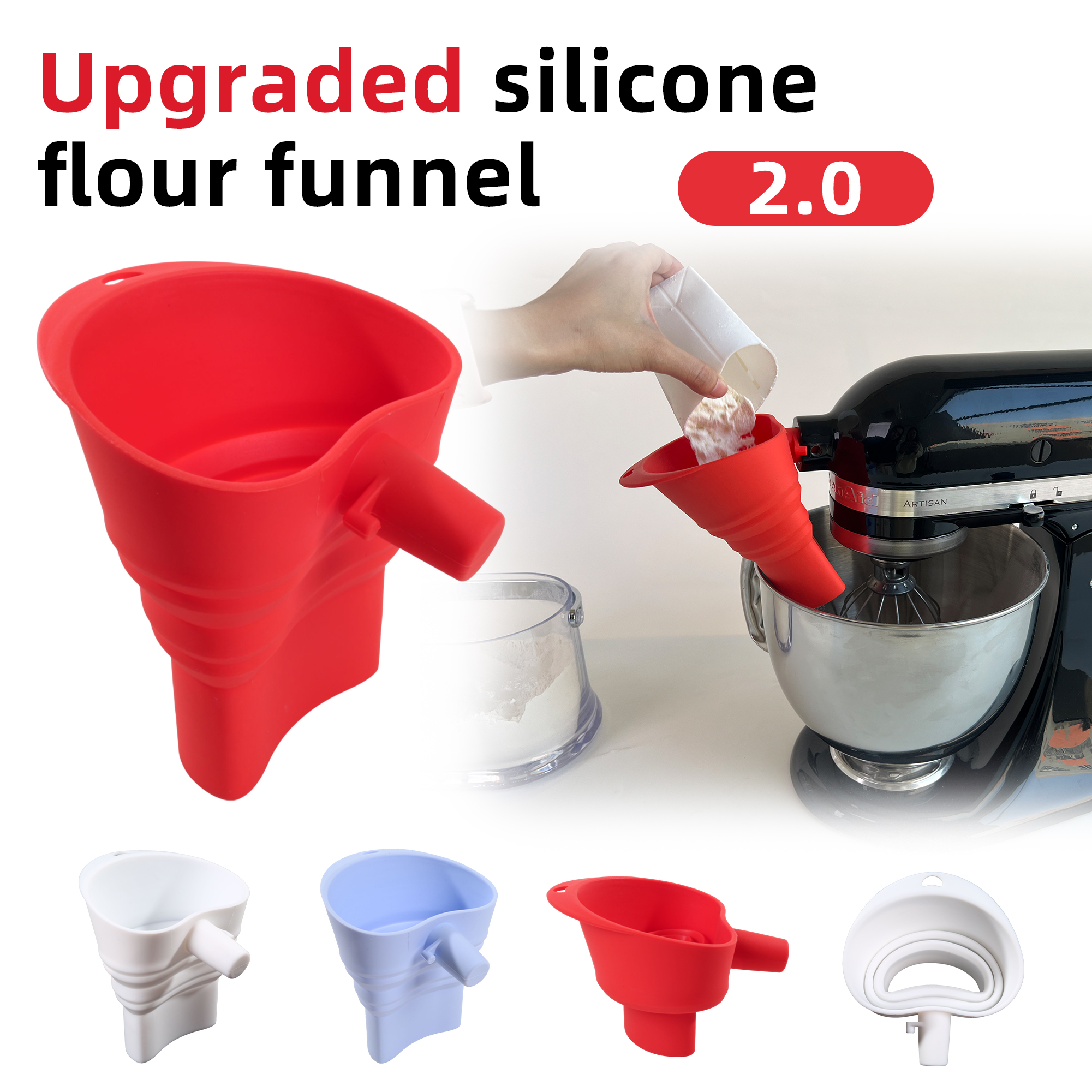 1/3pcs mix Silicone Flour Funn - Kitchen Appliances Restaurant review and price