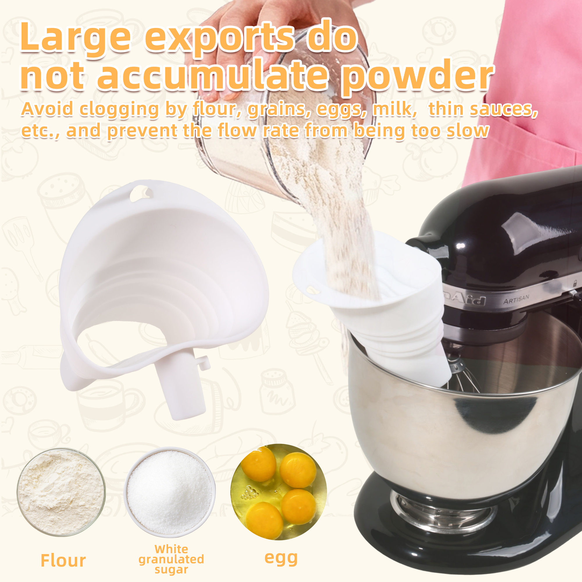 1/3pcs mix Silicone Flour Funn - Kitchen Appliances Restaurant review and price