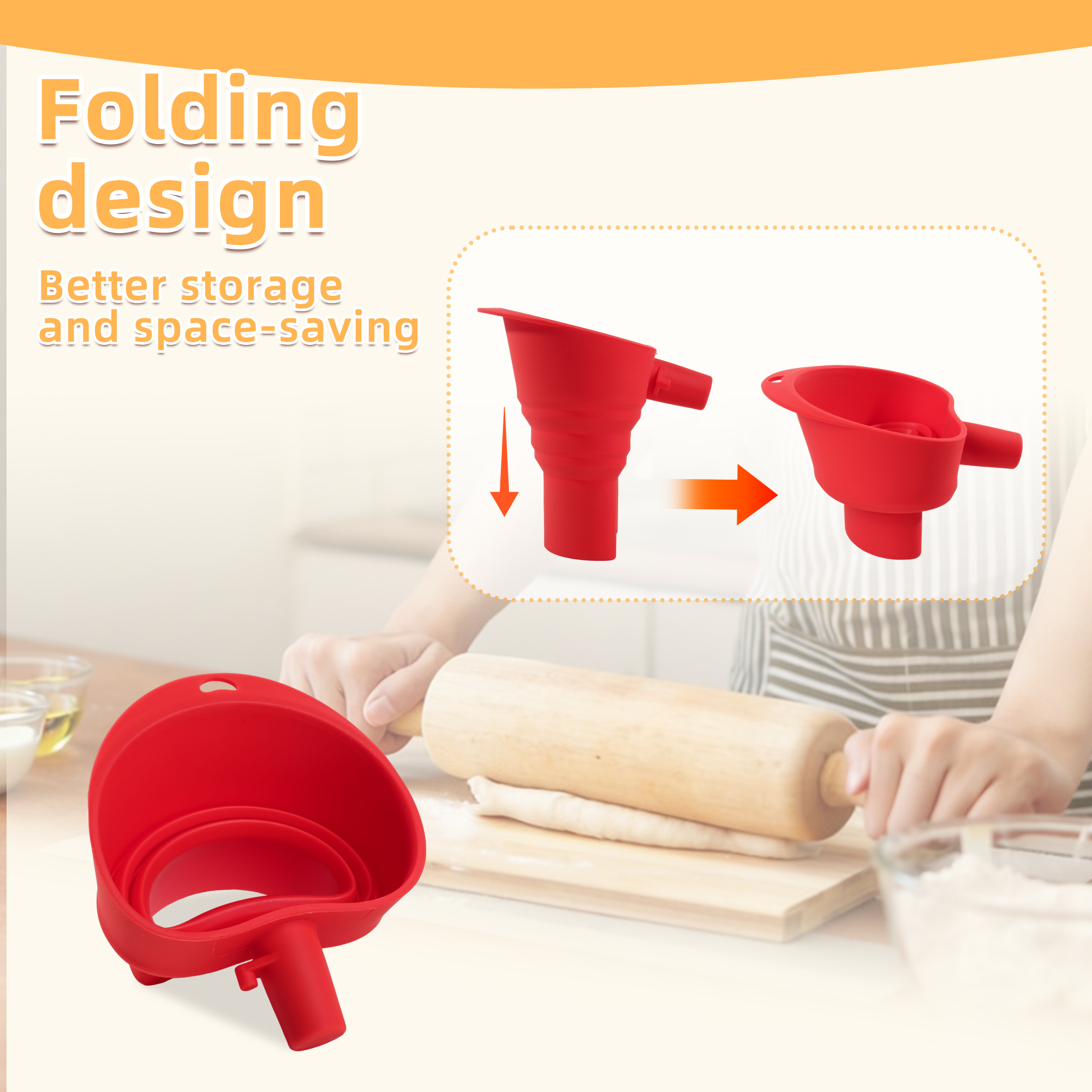 1/3pcs mix Silicone Flour Funn - Kitchen Appliances Restaurant review and price